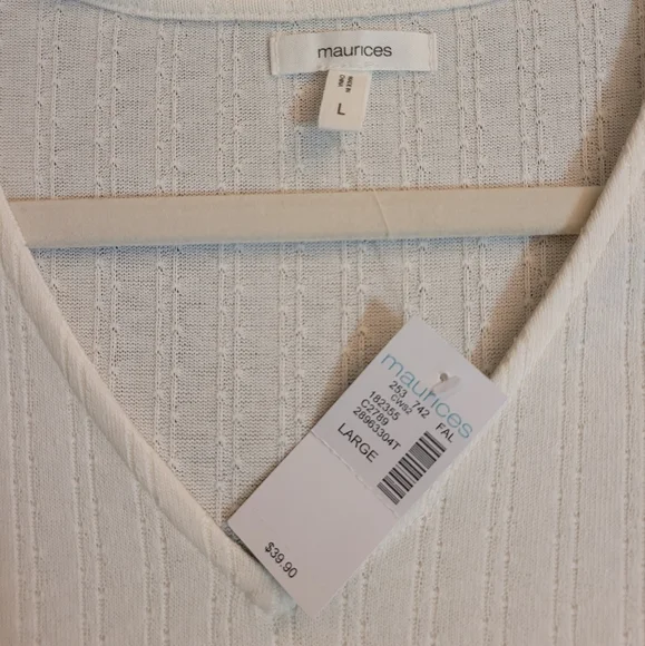 Maurices Longsleeve Boho Lace Trim Dress Size Large Cream White - Picture 4 of 6